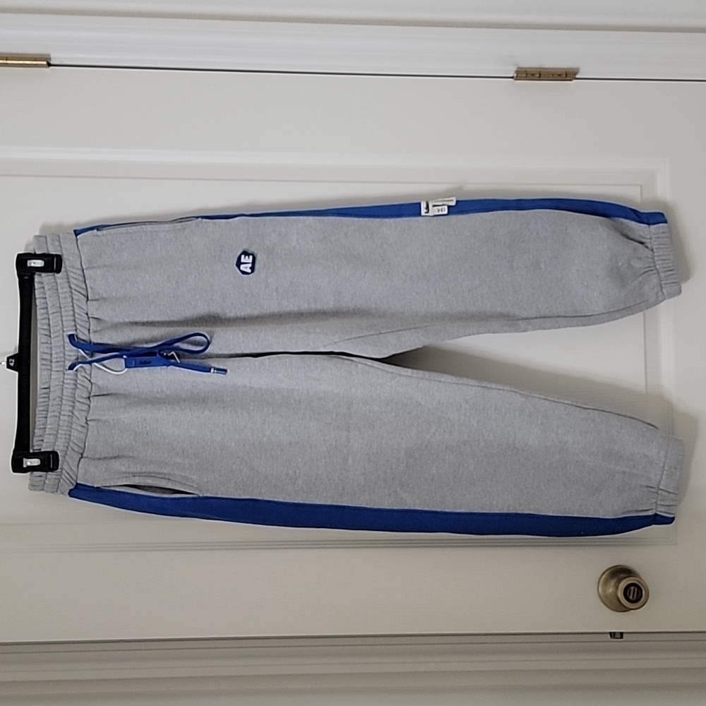 Ader Error Size "Free" Logo Sweatpants, Gray with Blue Stripe. Gently Used Cond.